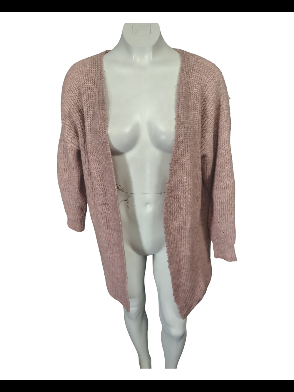 Forever 21 Dusty Rose Open-Front Y2k Cardigan